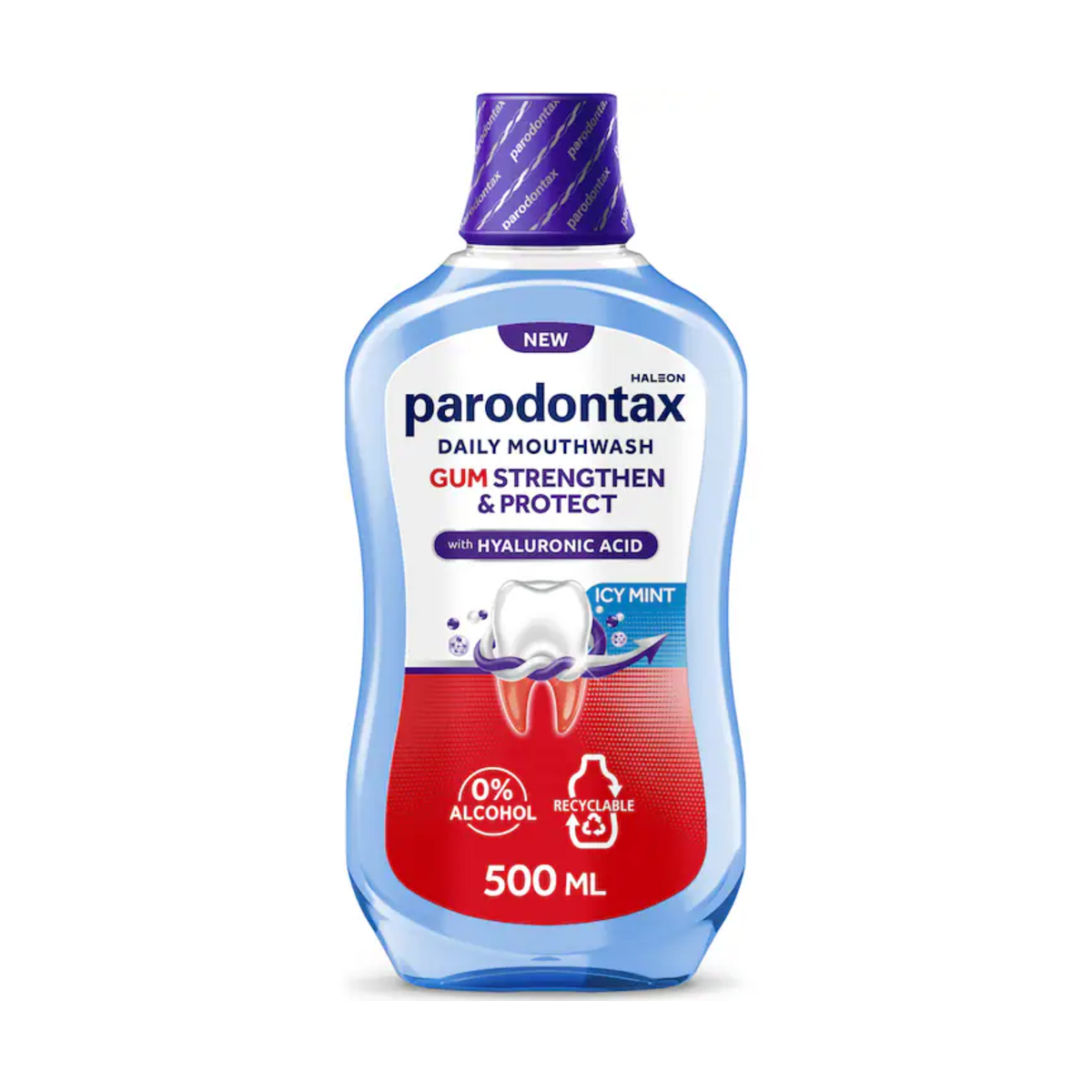 Parodontax Gum Stregthen & Protect Icy Mint Alcohol-Free Fluoride Mouthwash, 500 ml