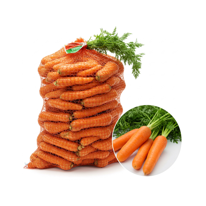 Fresh Organic Imperator Carrots: Washed and Ready to Eat, 20 kg/Bag