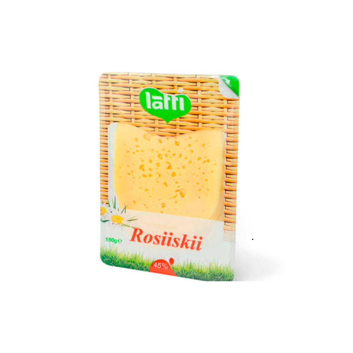 Rosiiskii cheese, sliced ​​cheese 45% Latti 150g - A Taste of Tradition