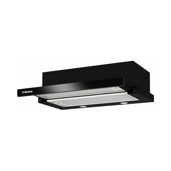 Hansa OTP6243BGH Telescopic Hood - 60 cm, 500 m³/h, Black