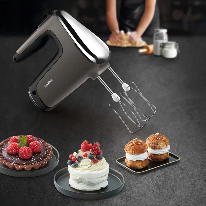 Tefal HT650E38 Mixer - 600W, 5 Speeds, Turbo Function, Gray